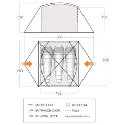 Vango Tryfan 300 - 3-Personen Zelt -Osprey Verkäufe vango tryfan 300 3 personen zelt detail 7